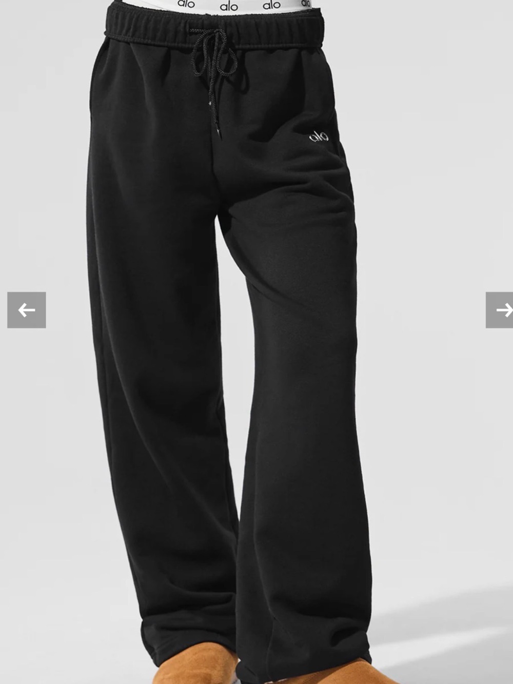 ALO Yoga Black Boxy Oversized Fleece Sweatshirt & Sweatpants - Picture 5 of 6